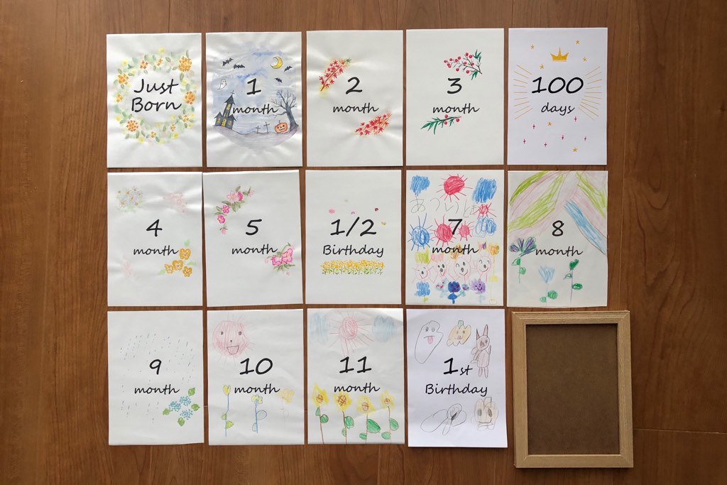 インスタで話題！「月齢カード」の簡単な作り方を紹介！おしゃれに赤ちゃんの写真を残そう | みゆ庭